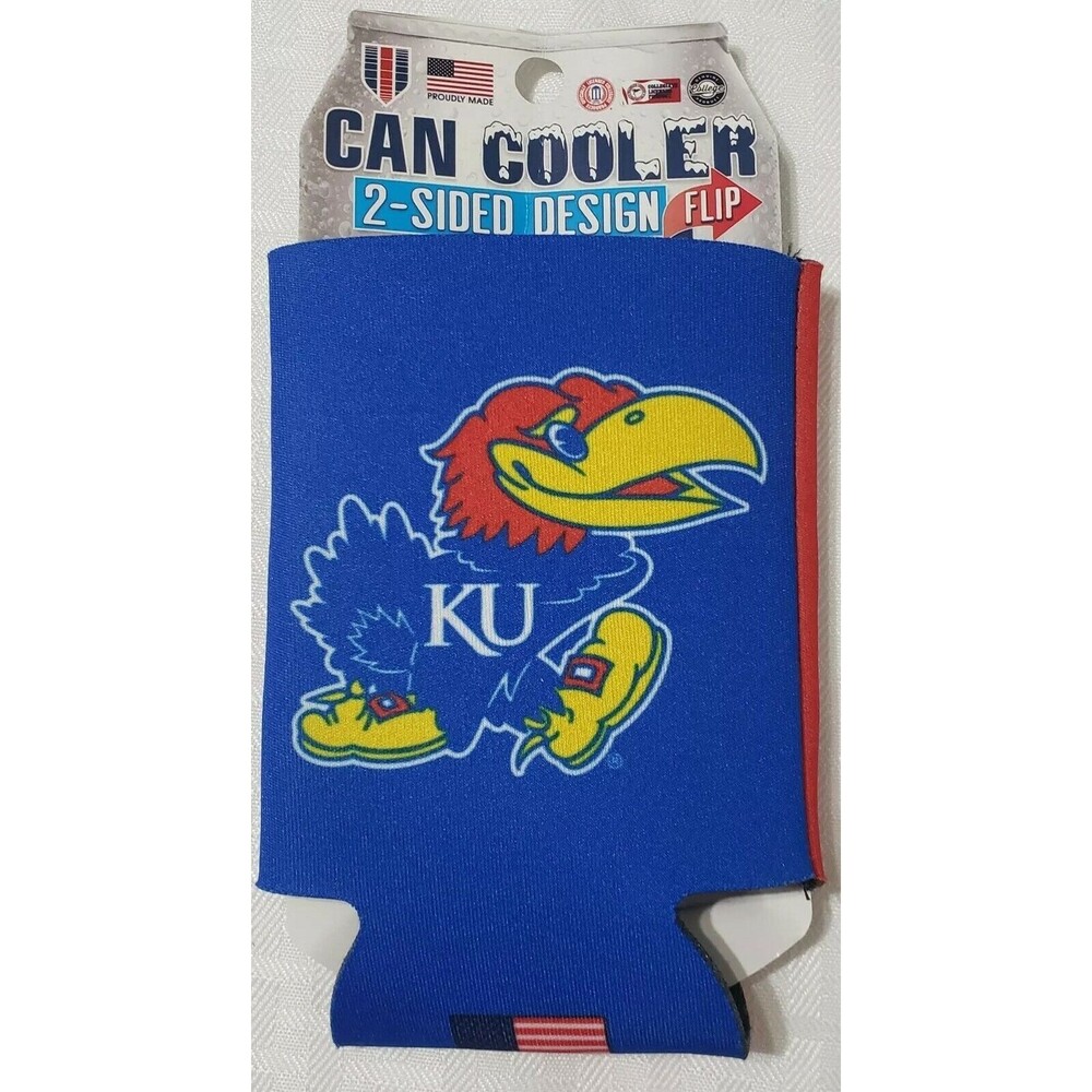 Lot of 4 University of Kansas jayhawks can coolers sleeve 2 sided design